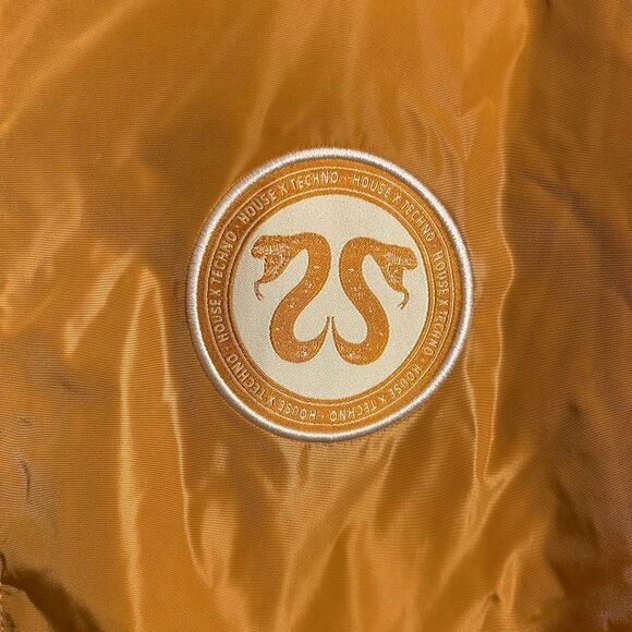 CRSSD Mens Bomber Jacket S House x Techno DJ Music Festival EDM Rave Yellow Gold - Picture 5 of 8